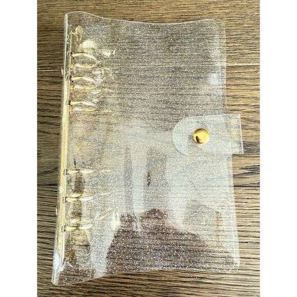 4 Gold Glitter 6 Ring A6 PVC Binders/Budget Covers. 46 Binder PVC Cash Envelopes - Picture 2 of 8